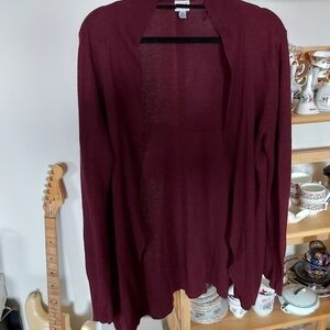 AND A NEW DAY/DUSTER/ SWEATER- BURGUNDY/B3A